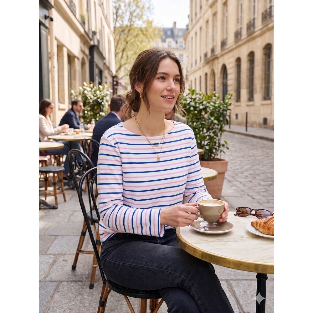 &‎ Other Stories Women's 8 Nautical Coastal Minimalist Striped Long Sleeve Tee - Picture 2 of 11
